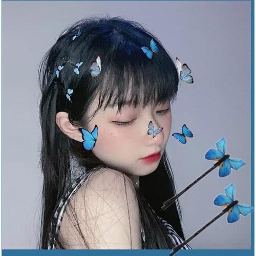 1/2/4PCs Hair Clip Retro Blue Butterfly Hair Clip Hair Accessories Girl Female Hairpin Character Clip Hair Clip Styling Tools