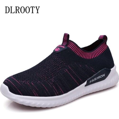 Women Flat Casual Shoes Summer Fashion Outdoor Breathable Couple Slip On Shoes Woman Platform Mesh Round Toe Walk