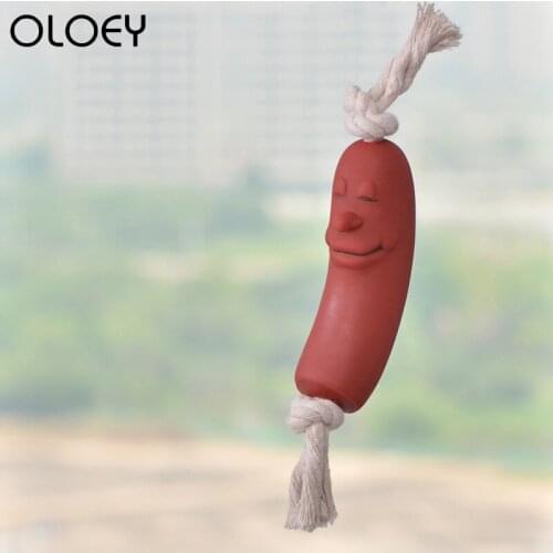 1pc Plush Sausage Shape Dog Chew Toys Soft Bite-Resistant Clean Dog Chew Puppy Training Interactive Toy Puppy Dogs Pet Supplies