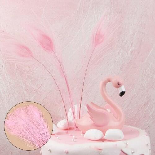 Shooting Peacock Feather Single 1PCS Beautiful Pink Cake Decoration Cake Decoration Plug