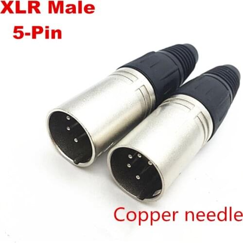 1pcs high quality 4-Pin 5Pin Copper needle silver plated Audio XLR Adapter Female/Male 5-cole Microphone Connector Plug Adapter