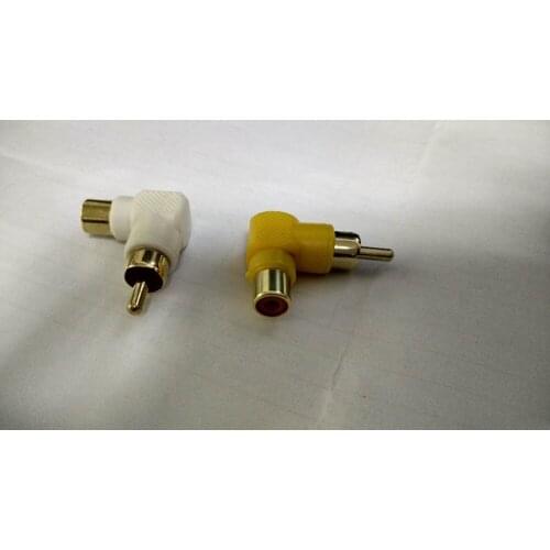 1000pcs 2color Gold plated RCA right angle plug adapter to female 90 degree New