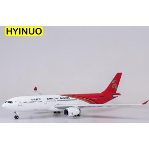 47CM Red&White Airbus A330 Model Aircraft 1/135 Scale Shenzhen Airlines Airway W Base Wheel Lights Resin Plane Toy Collection