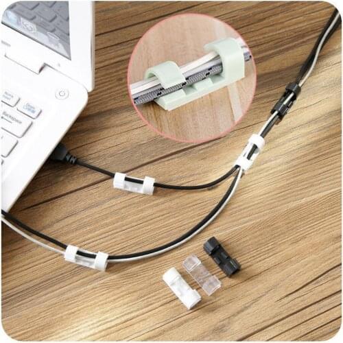 16/20pcs Cable Organizer Clips Cable Management Desktop & Workstation ABS Wire Manager Cord Holder USB Charging Data Line Winder