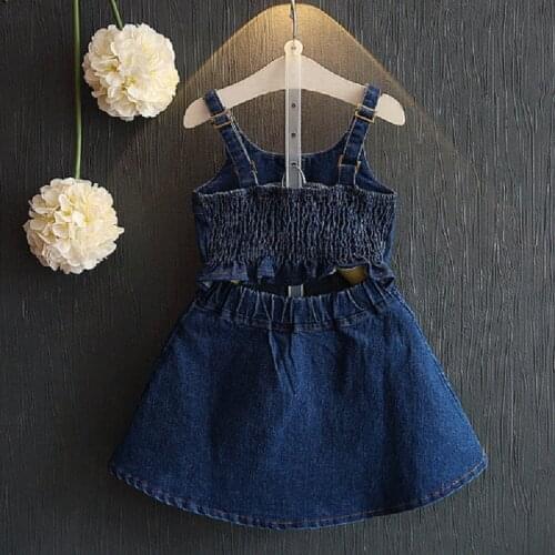 2020 Girl Summer Jeans Clothes Kids Children Fashion Denim Suspender Dress