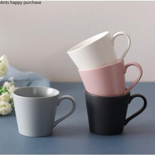 260ml Ceramic Mug Coffee Cup with Handle Home Office Water Cup Solid Color Large Capacity Mug Tea Cups Drinkware Decoration Mugs