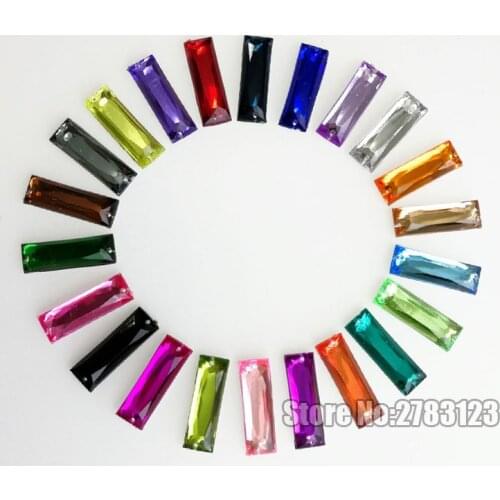 5x10mm 5x15mm 7x21mm 8x24mm Straight strip shape High quality Acryl sew on rhinestones with two holes,diy/clothing accessories