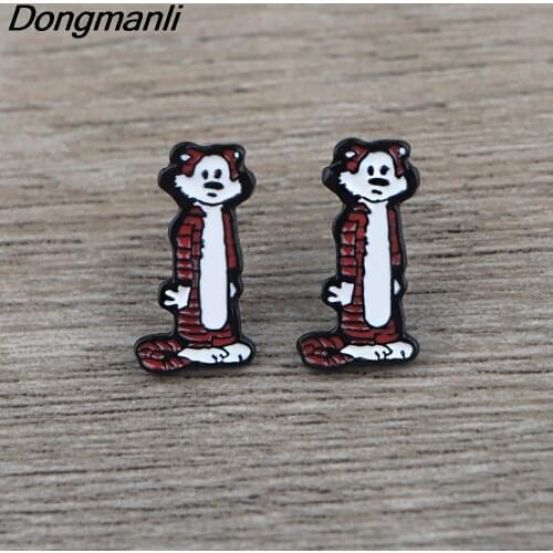 BG096 Dongmanli 1 Pair 2020 New Arrival Stainless Steel Tiger Earrings Jewelry Cute Animal Stud Earrings Jewelry Gifts
