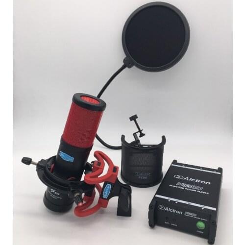 Alctron CS55 with PS200 48V Phantom Power Supply large diaphragm condenser recording microphone for studio,stage performance