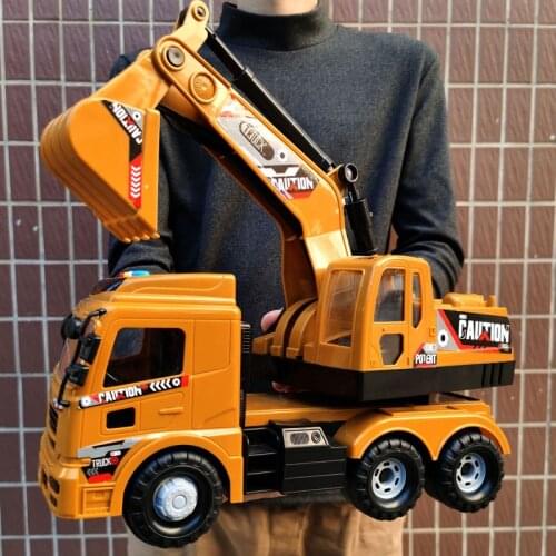 Big size engineering vehicle Model Die-cast Alloy Metal Car Excavator crane mixer truck Model Toy music light for Kids sand game
