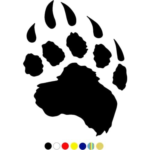 CS-1324#14*18cm bear paw funny car sticker vinyl decal silver/black for auto car stickers styling
