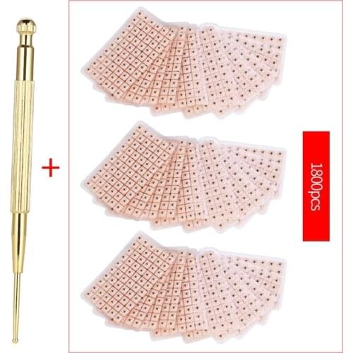 Acupuncture Points Detector Probe+1800Pcs Magnetic Therapy Ear Seeds Stickers Ear Acupuncture Needle Patch Ear Care Massage
