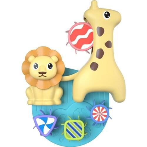 Baby Bath Toys Giraffe Bath Wall Toy Bathtub Toys with Waterfall Water Spray and Spin Shower Gift for Toddler