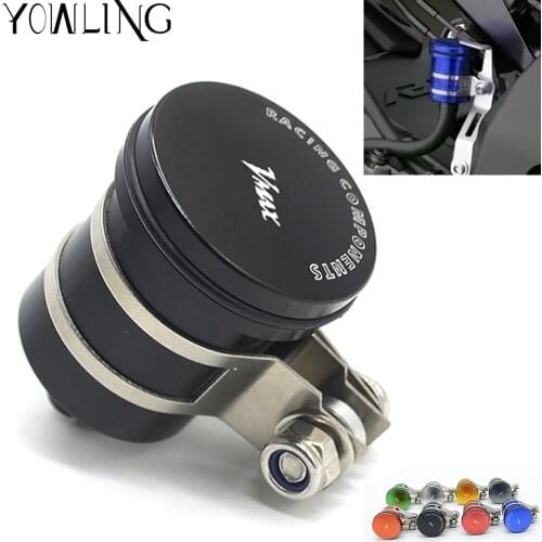 For YAMAHA V-MAX VMAX 400 1200 1700 CNC Rear Brake Fluid Reservoir Connection Brake Fuel Hose Bracket Tank Oil Fluid Cup Cover