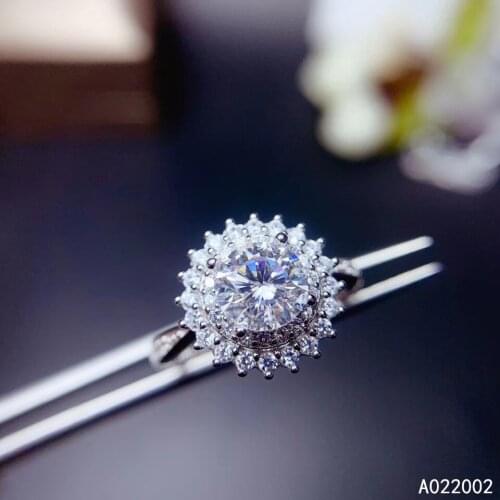 KJJEAXCMY Fine Jewelry 925 Sterling Silver Inlaid Mosang Diamond Gemstone Ladies Ring Luxury Support Detection