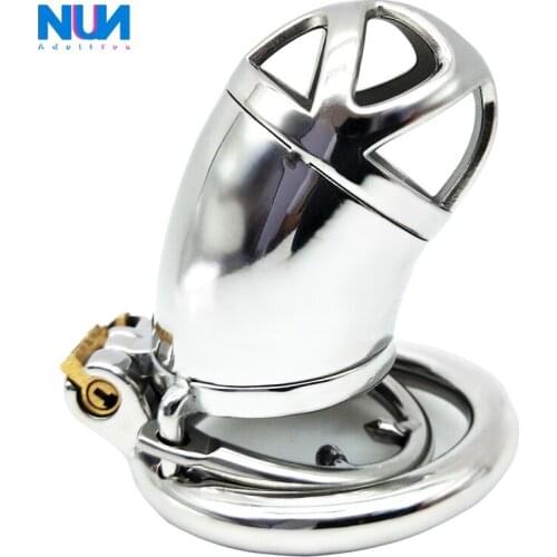 NUUN Anti-dropping Snap Ring Cock Cage THORNS LOCK CAGE 53mmHigh Stainless Male Chastity Device Sex Toys For Men Adult Dick Cage