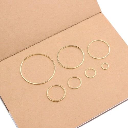20pcs Gold/White K Rings for DIY Earrings Making Round Circle Earring Pendant Jewelry Accessories Findings 8/12/15/20/25/30/38mm