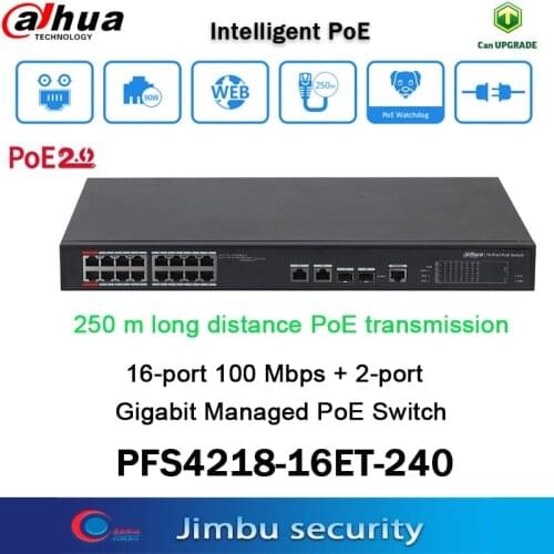 Dahua PoE Switch PFS4218-16ET-240 16 Ports