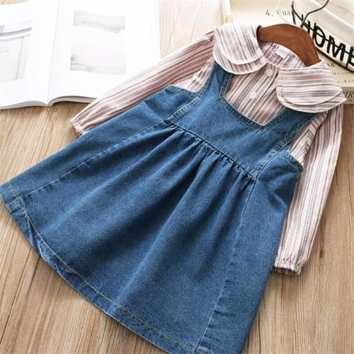 0-6 years High quality girl clothing set 2019 spring fashion cute full sleeves kid suit children clothing shirt+romper 2pcs