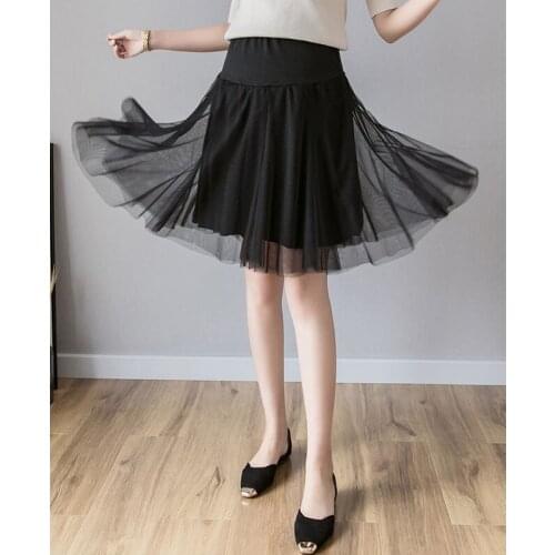 Summer Maternity Gauze Skirts For Pregnant Women Clothes Abdominal Skirt Ball Gown High Waist Tutu Pregnancy Bubble Skirt