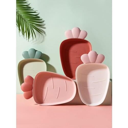Lazy Snack Tray Strawberry Shape Fruit Food Tray Candy Cute Plate Snack Dish Fruit Food Plate Household Plastic Plate for Home