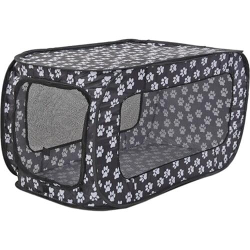 Playpen for Small Animal Foldable Cat Cage Tent with Zipper Cover Portable Pop-Up Puppy Bed Large Mesh Ventilation Panel