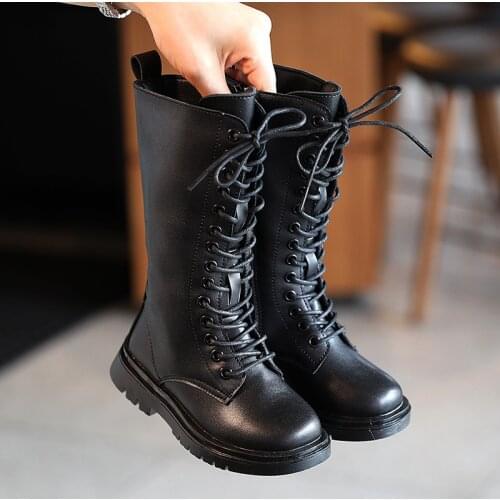 Fashion Children Boots For Boys Girls High Boots Kids Autumn Winter Boots European Style Tide Motorcycle Waterproof 26-36 Ins