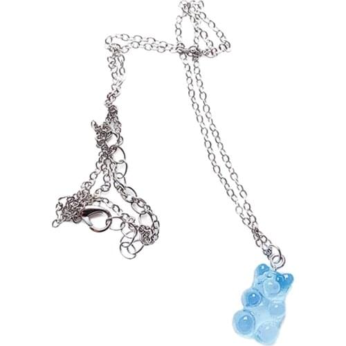 Cartoon Cute Judy Resin Earring Colorful Animal Bear DIY Drop Earring Candy Kids Gifts Bear Chain Necklaces Daily Jewelry Party