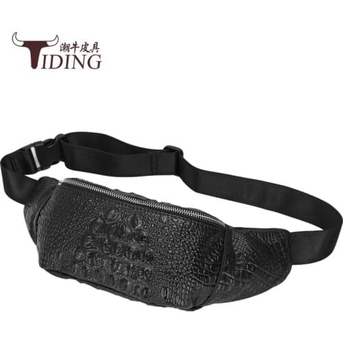 Waist Pack bags For Man Genuine Leather Men Travel Vintage Casual Chest Pack Bags Male Crossbody Bags Real Leather