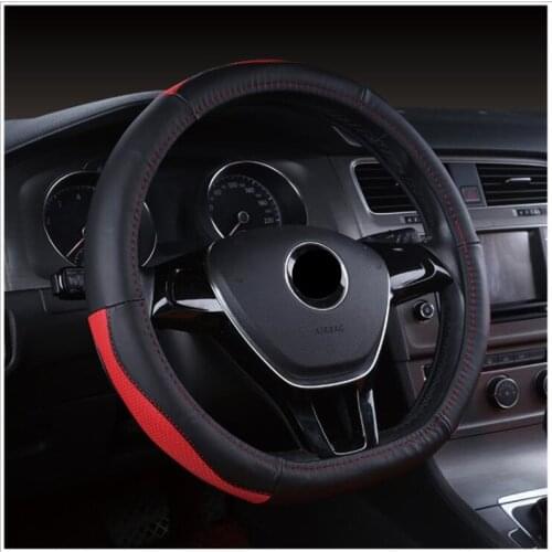 Genuine Leather Car Steering Wheel Cover D Shape For VW Golf 6 7 Polo Passat Tiguan 2016 2017 2018 For Kia Sportage Optima K5