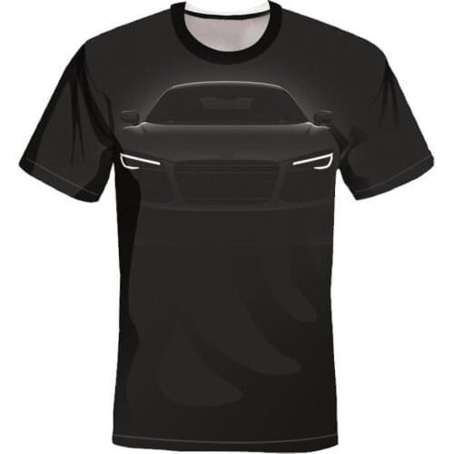 New car printing oversized T-shirt mens summer fashion alphanumeric printing casual mens T-shirt short-sleeved tops for men