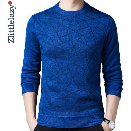 2020 new casual knitted thick sweater men pullover argyle clothing fashion clothes knit winter warm mens sweaters pullovers 1552