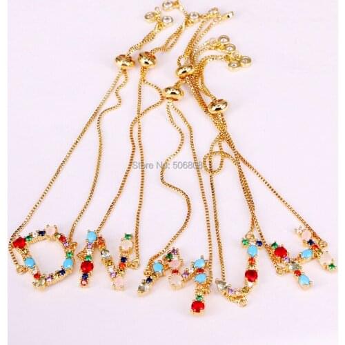 NEW Fashion Letters Alphabets Connector Bracelets, A-Z letter Choose, Intital Letter Chain Bracelets For Women Jewelry