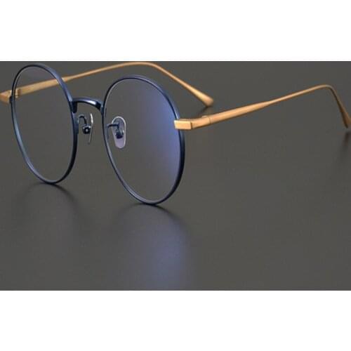 Pure Titanium Japanese Handmade Round Eyewear Frame Retro Men Myopia Glasses Prescription Vintage Optical Eyeglasses for Women