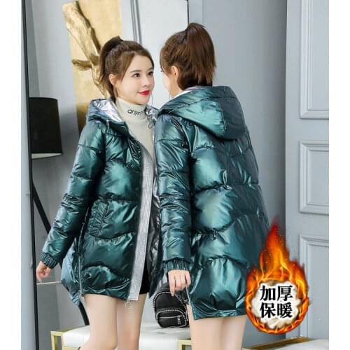 Parka Thick Cotton Padded Female Basic Coats Parka Women New Winter Down jacket Women Coat Long Hooded Keep Warm Outwear 391