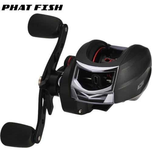 PHAT FISH 6.3:1 Magnetic Brake Power 13BB+1RB Aluminum Alloy Spool Low Profile Baitcaster Bait Casting Reel