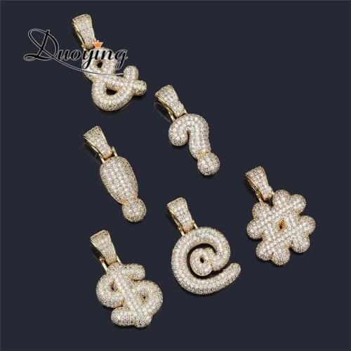 DUOYING Bubble Charms Custom HIP-HOP Pendants Personalized Number Symbols Jewelry Multi Option Zirconia Charms Choker Chain