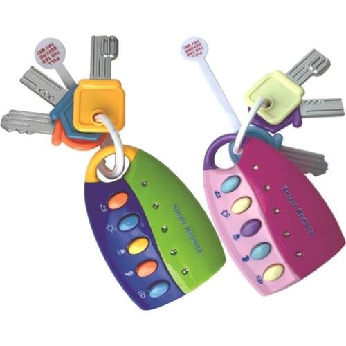 Colorful Baby Toy Smart Remote Sound Musical Car Key Keychain Pretend Education