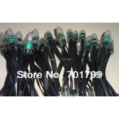 Promoion!!! DC5V 50nodes WS2811 pixel light;12mm diameter;IP68 rated;256gray scale;all black wire;epoxy resin filled