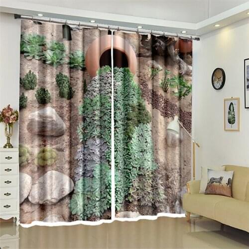 Customized Flowers and plants Luxury 3D Blackout Window Curtain Drapes For Living room Bed room Hotel Wall Tapestry Cortinas