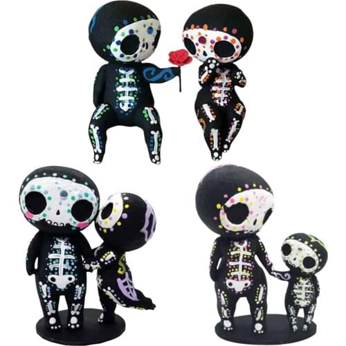 Sugar Skull Figurine Statue Miniatures Garden Home Office Desktop Decor Gift