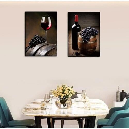 Modern Abstract Wall Art Canvas Painting Wine Cake Prints Suitable for Bedroom Dining Living Room Decor Pictures for Home Design