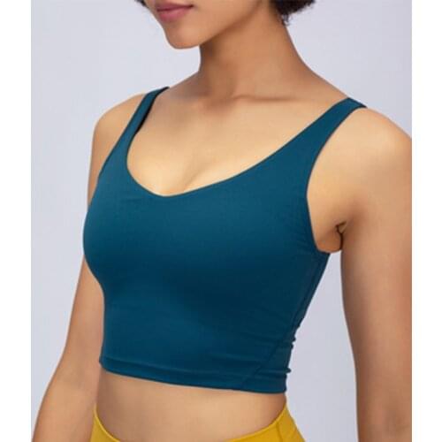 Sports Underwear Nude Colors U-shaped Beautiful Back Shockproof Running Sports Fitness Yoga Womens Vest Sportswear 2021