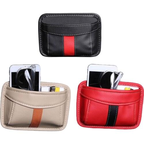 Auto PU Leather Seat Storage Bag Car Mobile Phone Holder Storage Bag Organizer Automobile Car Styling 3 Colors