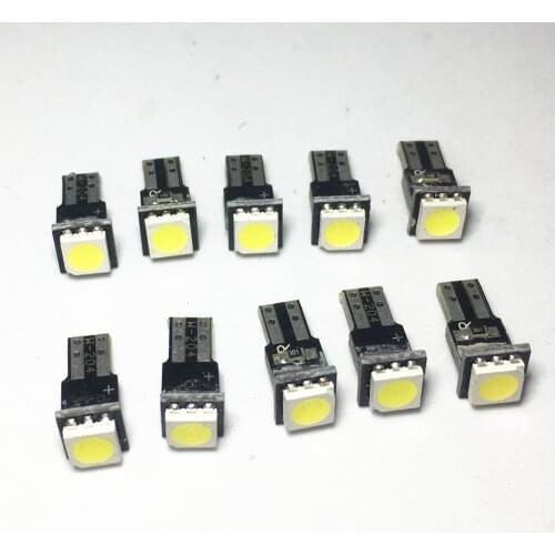 100pc T5 led 5050 cob 1smd white Car Lamp Bulb car dashboard light instrument automobile door Wedge Gauge reading lamp bulb 12V