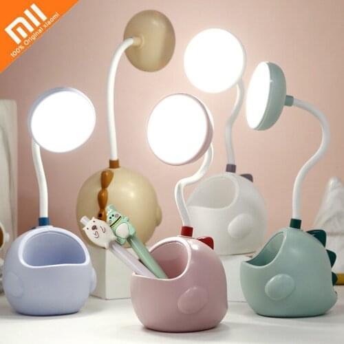 Xiaomi LED Table Lamp USB Charging Flexible Desk Lamp with Pen Holder Cute Dormitory Eye Protection Reading Light Bedside Lamp
