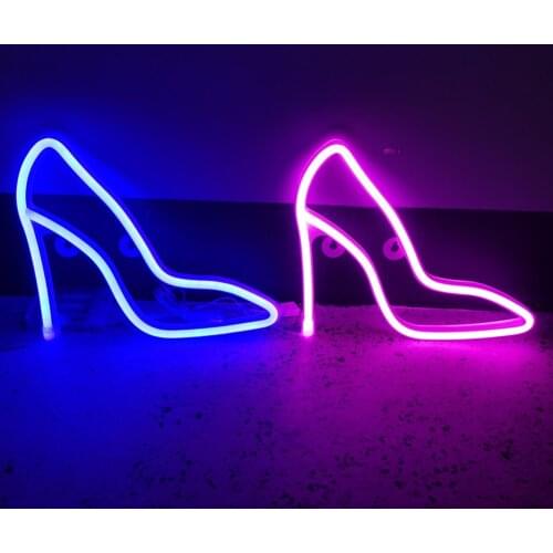 High Heel LED Neon Light Colorful Hanging Sign Night Lamps Festival Decoration Touch Wall Lamp Home Decorations