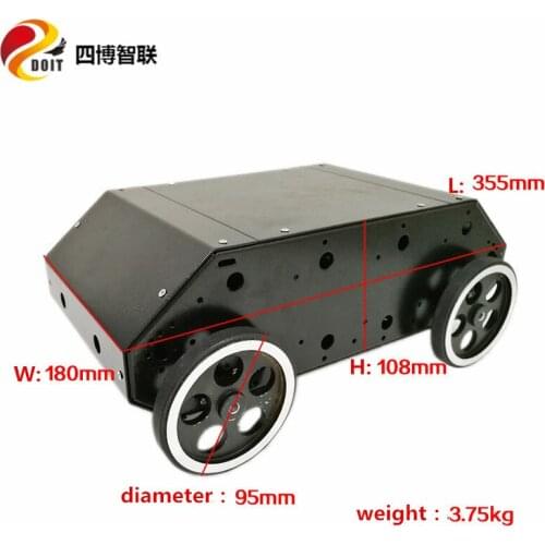 SZDOIT 9KG Load Full Metal 4WD Tank Car Chassis Kit 95mm Wheel Smart Mobile Robot Platform High Torque Motor DIY For Arduino Toy