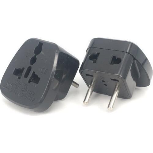 Universal Converter UK USA AU Euro to 4.0MM EU Plug AC Power Travel Adapter 2 in 1 socket