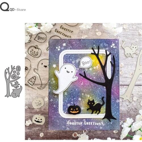Halloween Ghost Cutting Dies Stamps Dies Scrapbooking Mold Cut Childrens Handmade Tools DIY Craft Decoration Metal Die Cuts New